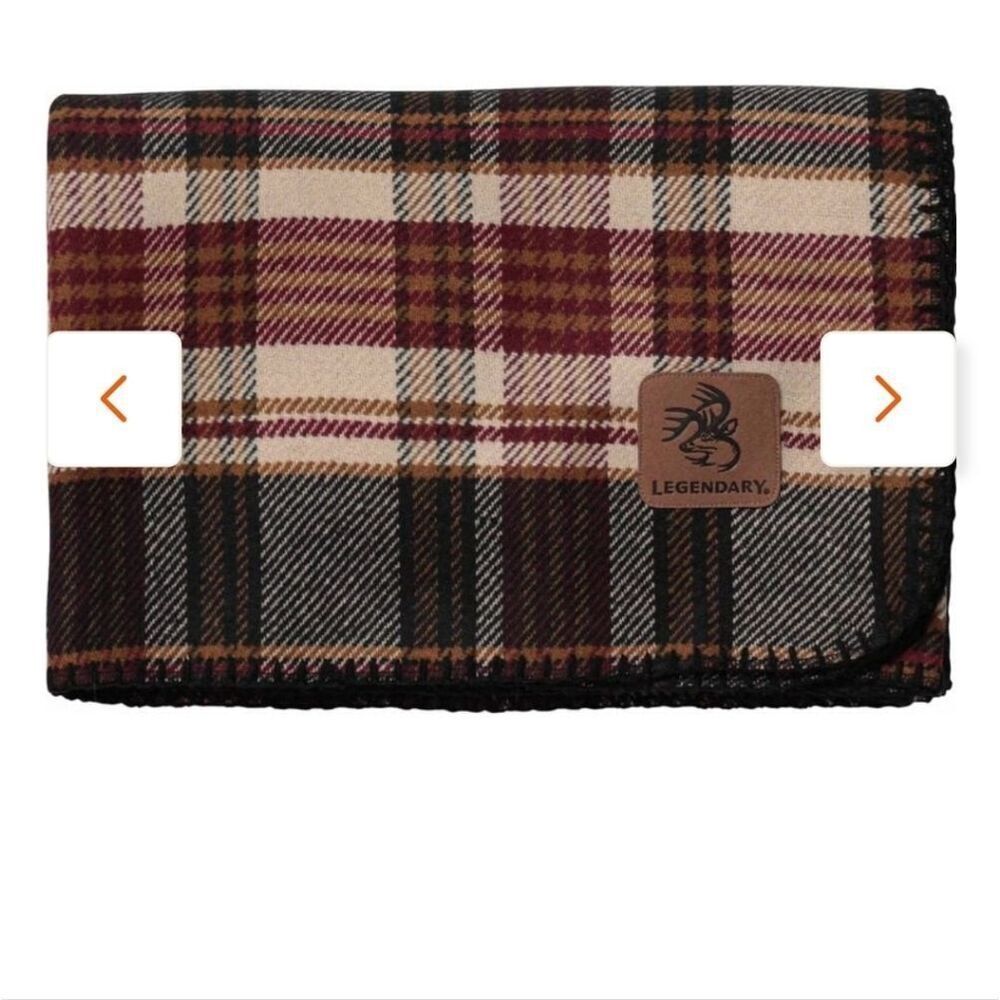 3192 NWT Legendary Whitetail Cozy Wool Cabin Throw Blanket 57x90